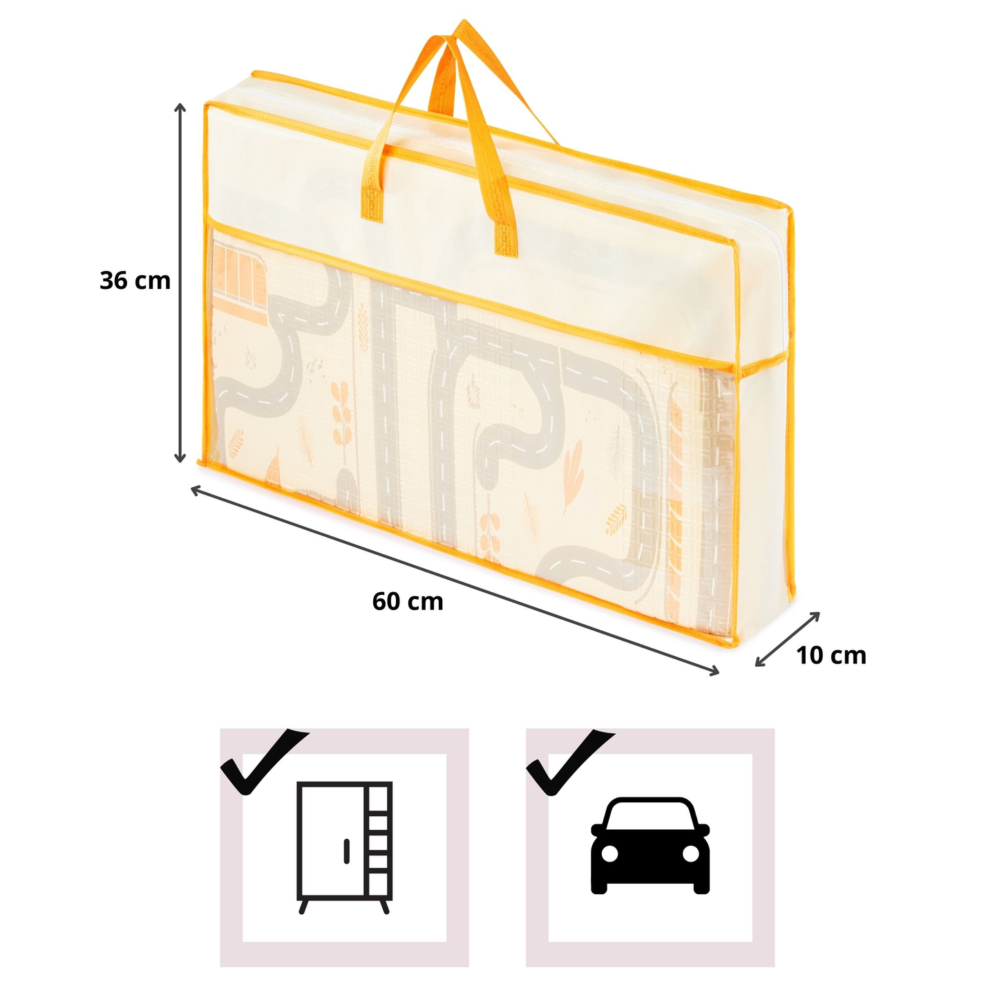 Dvipusis sulankstomas putplasčio kilimėlis 180 x 120 x 1 cm – Magic Forest/Rudens gatvės – boho