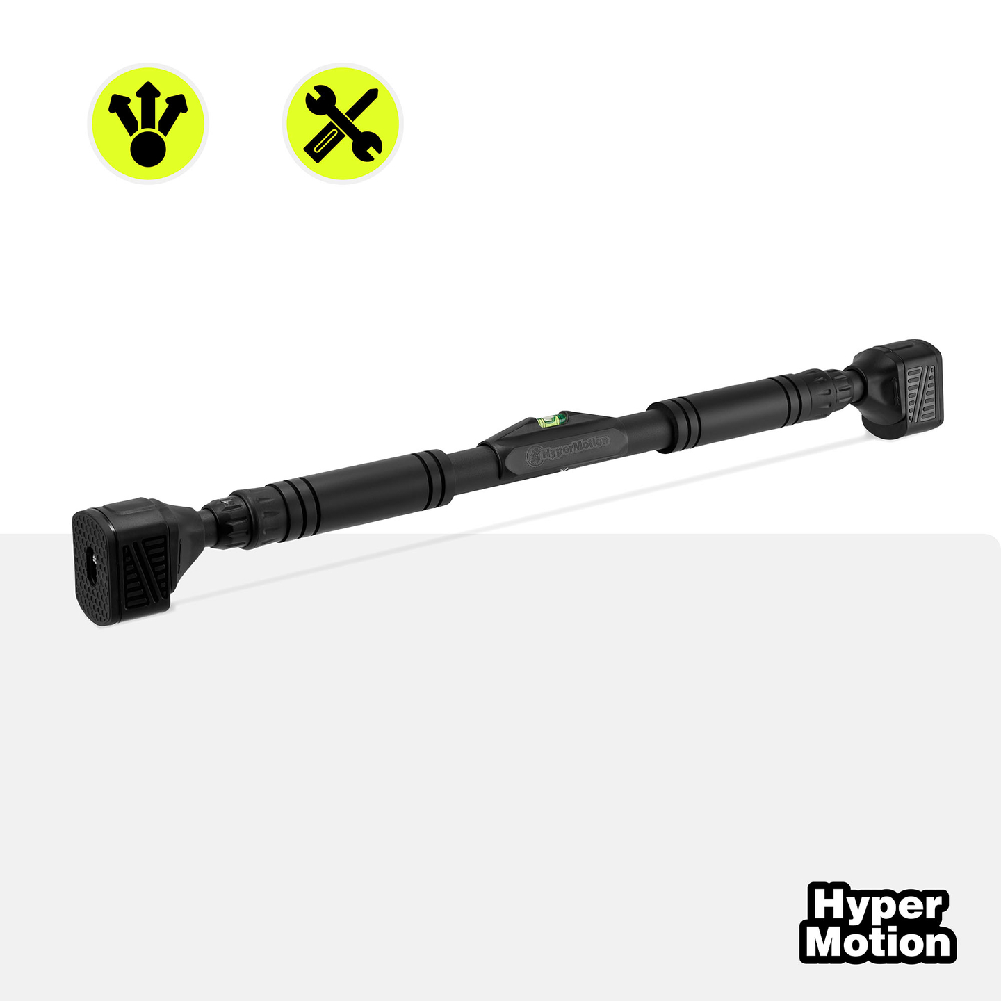HyperMotion reguliuojamas prisitraukimų skersinis 74–100 cm, 200 kg, juodas