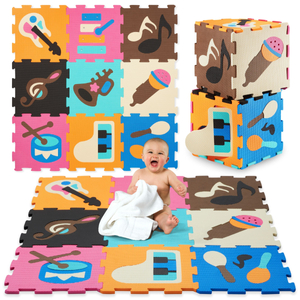 Mokomasis putplasčio dėlionės kilimėlis 90 x 90 x 1 cm - EVA putplastis - dizainas: instrumentai