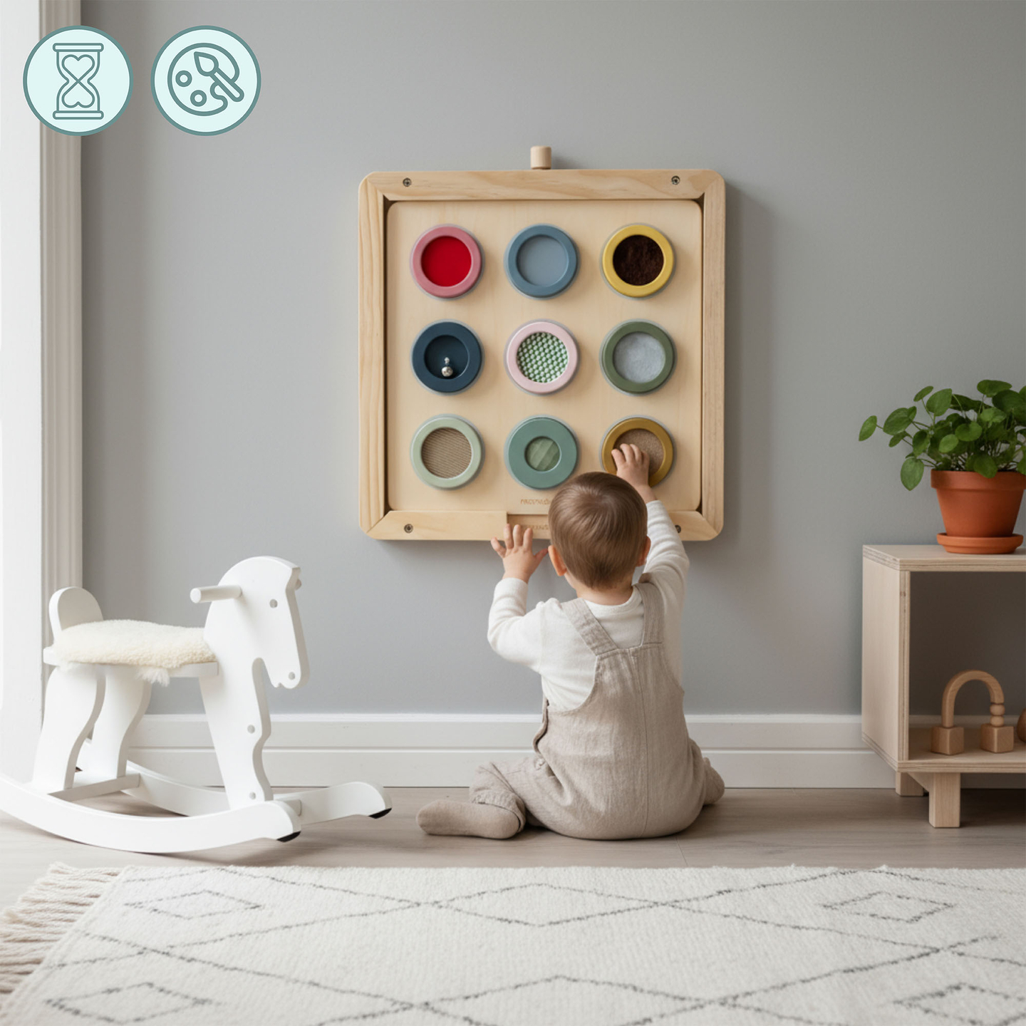 Medinis sieninis rėmas – skirtas „Mamabrum“ edukacinių lentų tvirtinimui