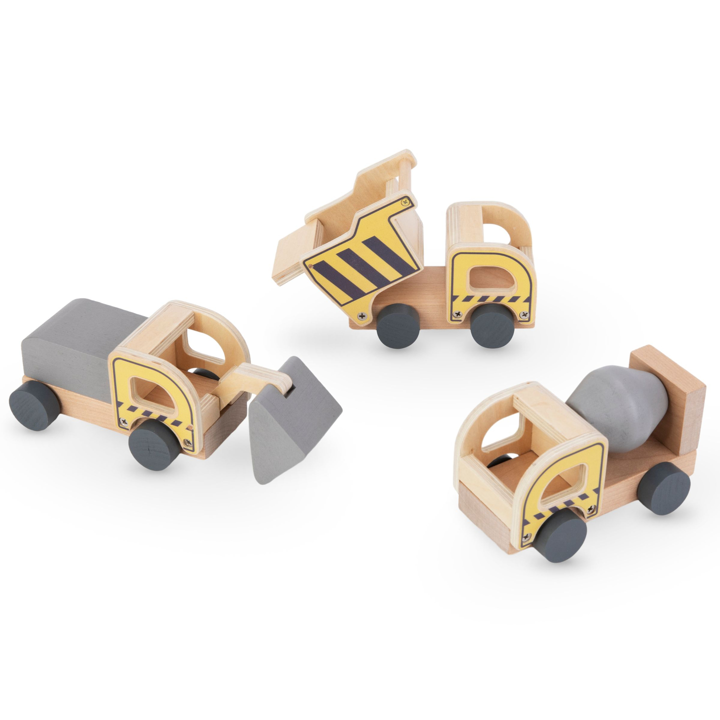 Medinė statybų aikštelė su dideliu mobiliuoju kranu ir transporto priemonėmis, bokštinis kranas