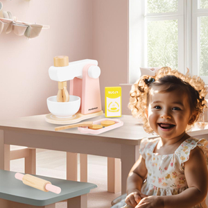 Medinė tešlos maišyklė su priedais, skirta vaikams