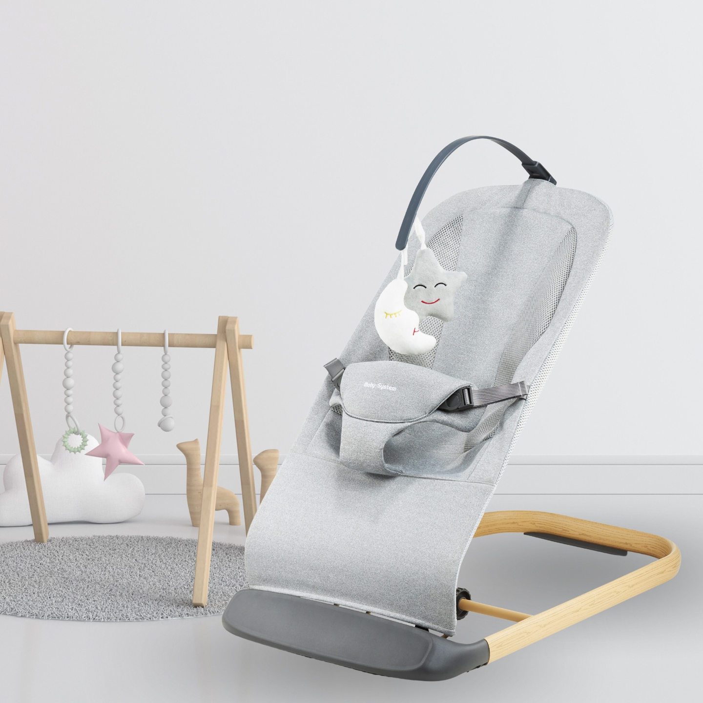 Supamoji kėdė "2-in-1" Moby-Sistema LILY - pilka