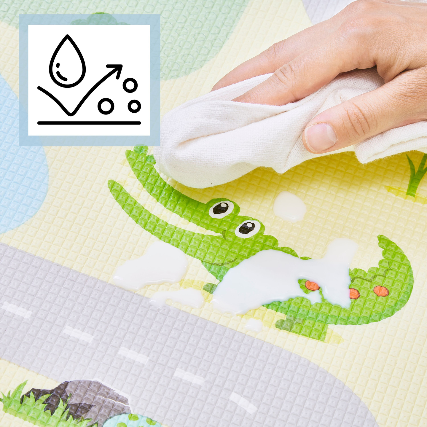 Dvipusis putplasčio kilimėlis - miškas ant kalvos / saulėtas miestas