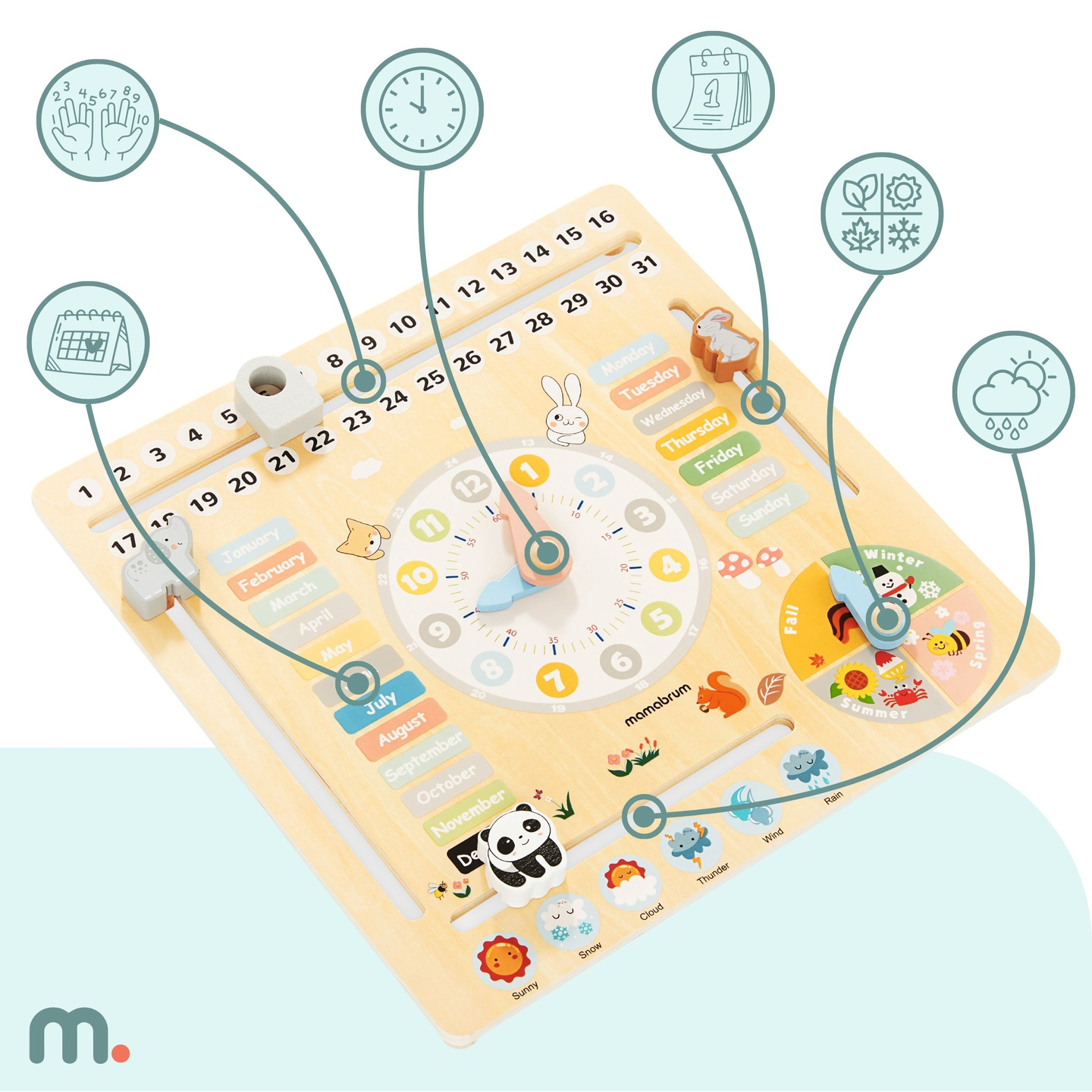 Medinis vaikiškas kalendorius 6in1