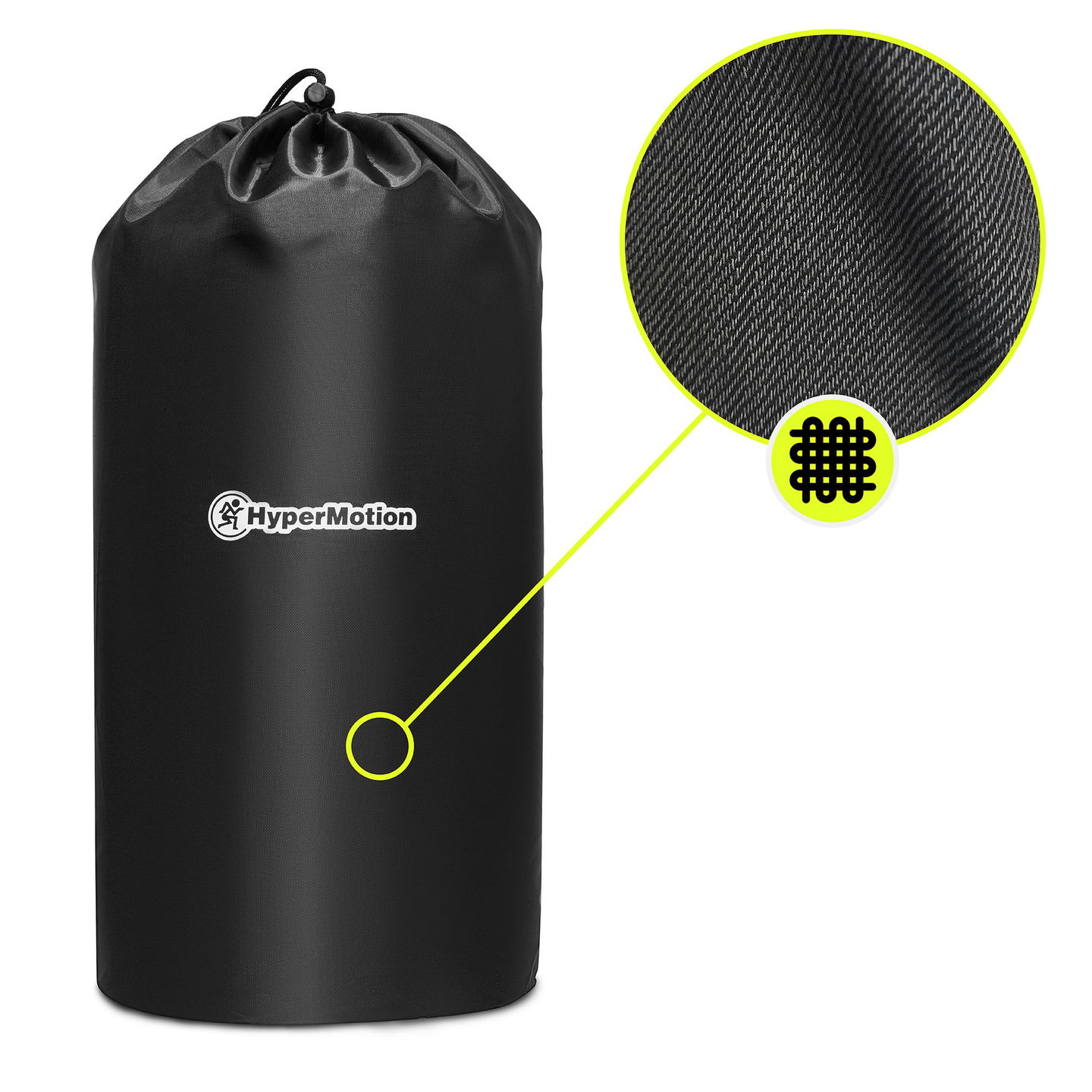 Didelis akupresūros kilimėlis su pagalvėle ir užvalkalu – 130 cm „HyperMotion“ juodos ir baltos spalvos