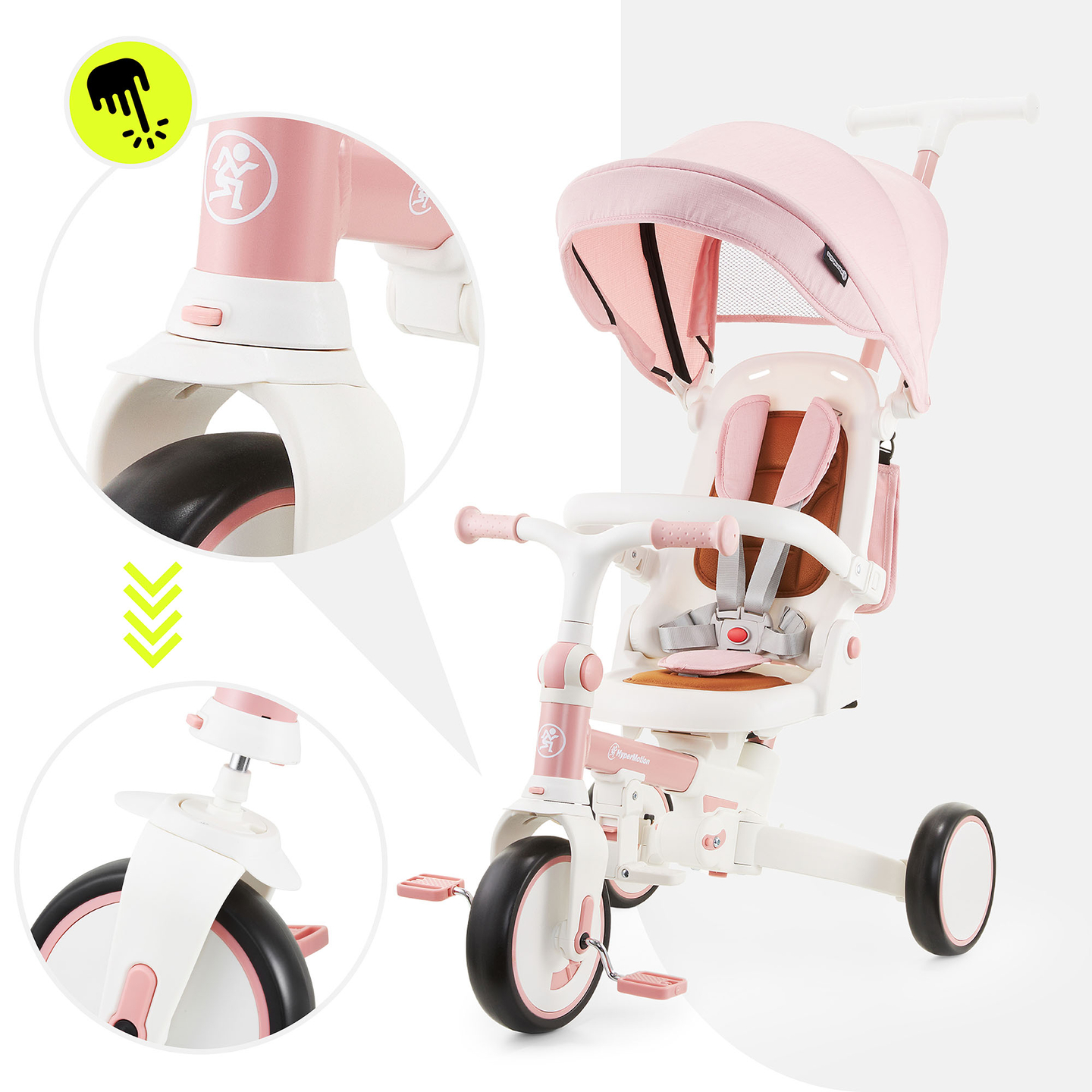 8in1 daugiafunkcinis triratukas TOBI FOREST - rožinis