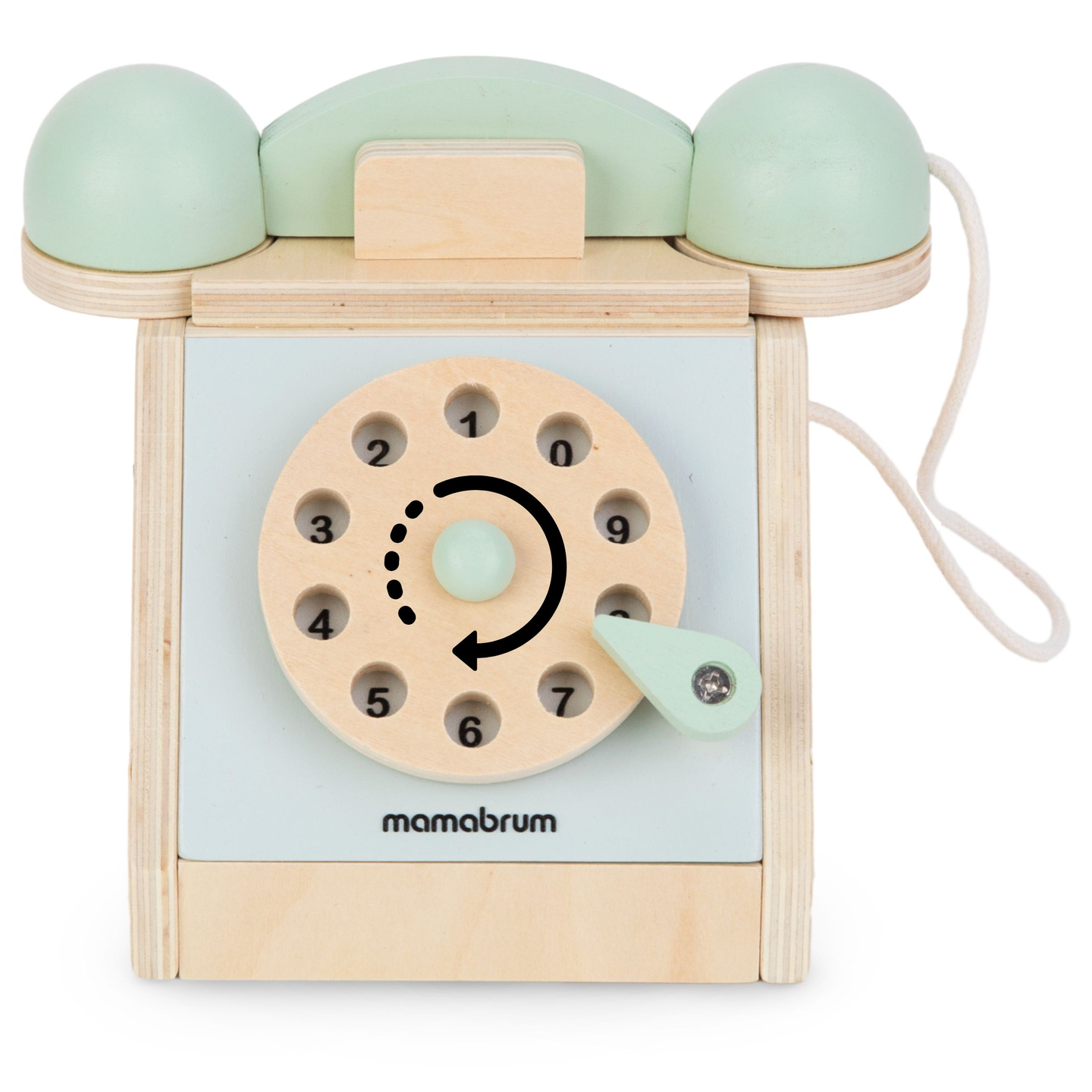 Retro medinis telefonas - mėtų spalvos