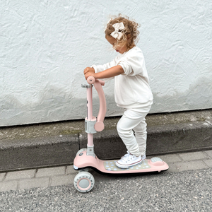 "HyperMotion LUMI 3-in-1" balansinis paspirtukas su šviečiančia platforma ir LED ratukais, rožinės spalvos