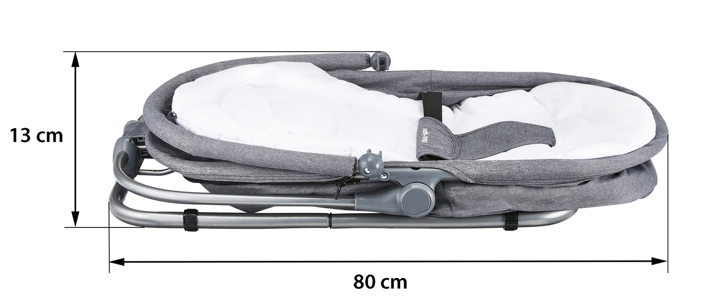 Šezlongas + plūduriavimo sėdynė + vaikiška lovytė 3 viename - Moby-System MILA