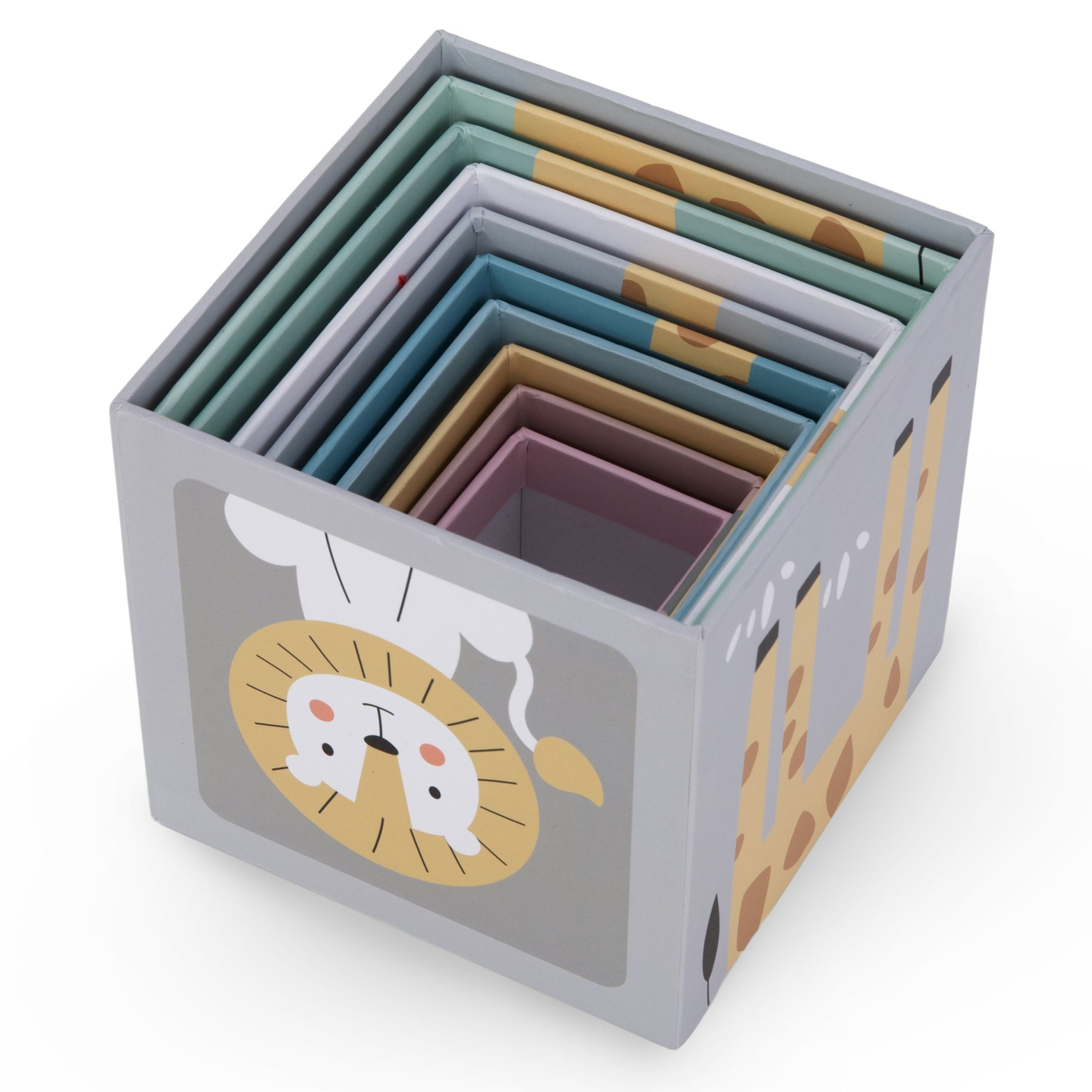 Dėlionių bokštas vaikams 10 dalių - skaičiai ir gyvūnai