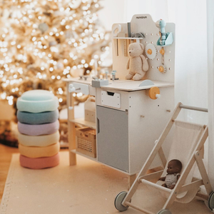 XXL Didelės medinės dirbtuvės su įrankiais - "pasidaryk pats" rinkinys, 74 elementai