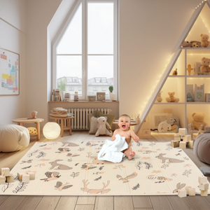 Dvipusis sulankstomas putplasčio kilimėlis 180 x 120 x 1 cm – Magic Forest/Rudens gatvės – boho