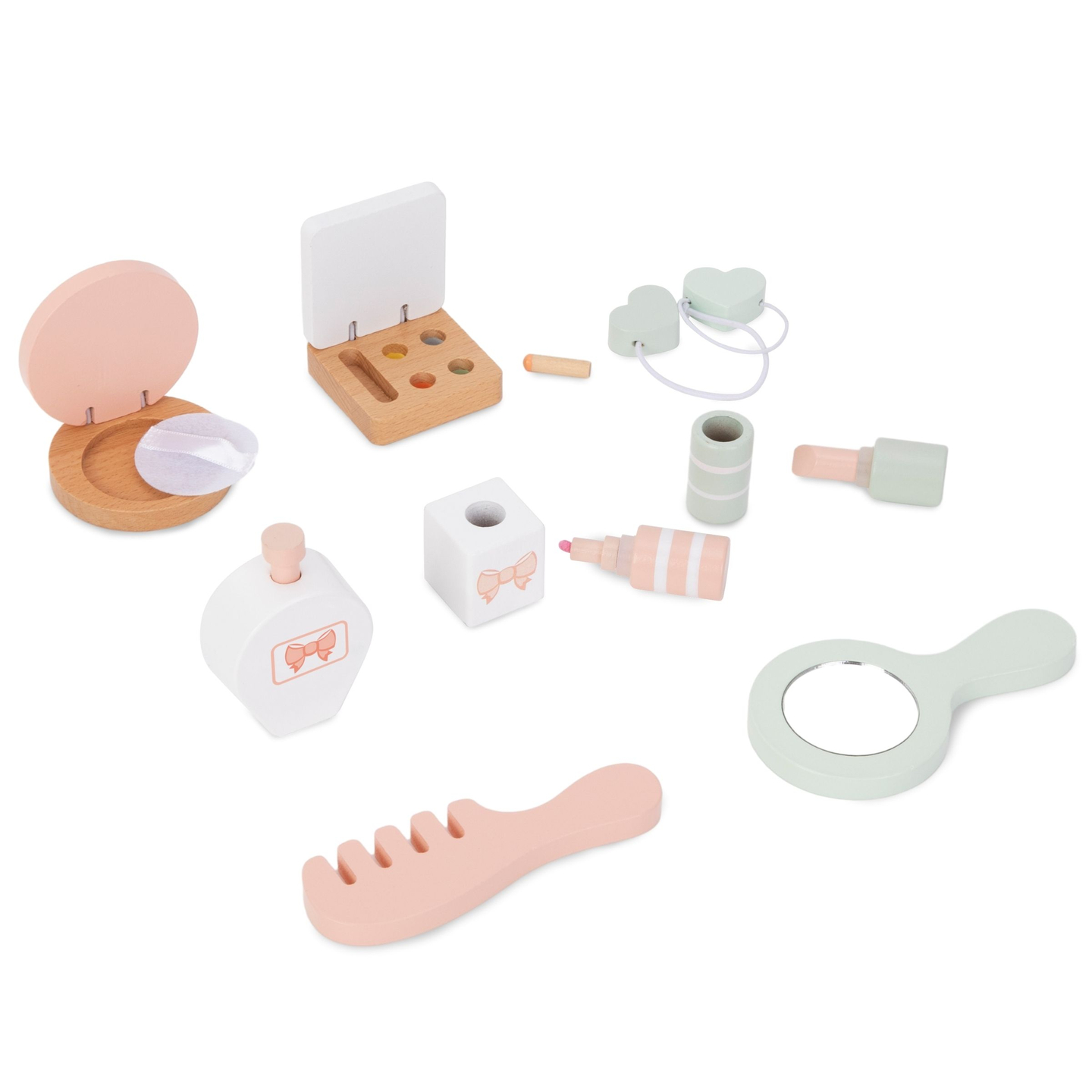 Medinis vaikiškas tualetinis staliukas su priedais