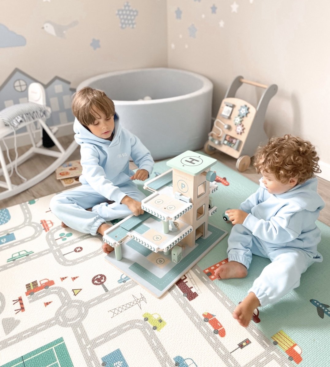 Dvipusis putplasčio kilimėlis XXL - ritinėlis 2 CM (kelias ir zigzagai)