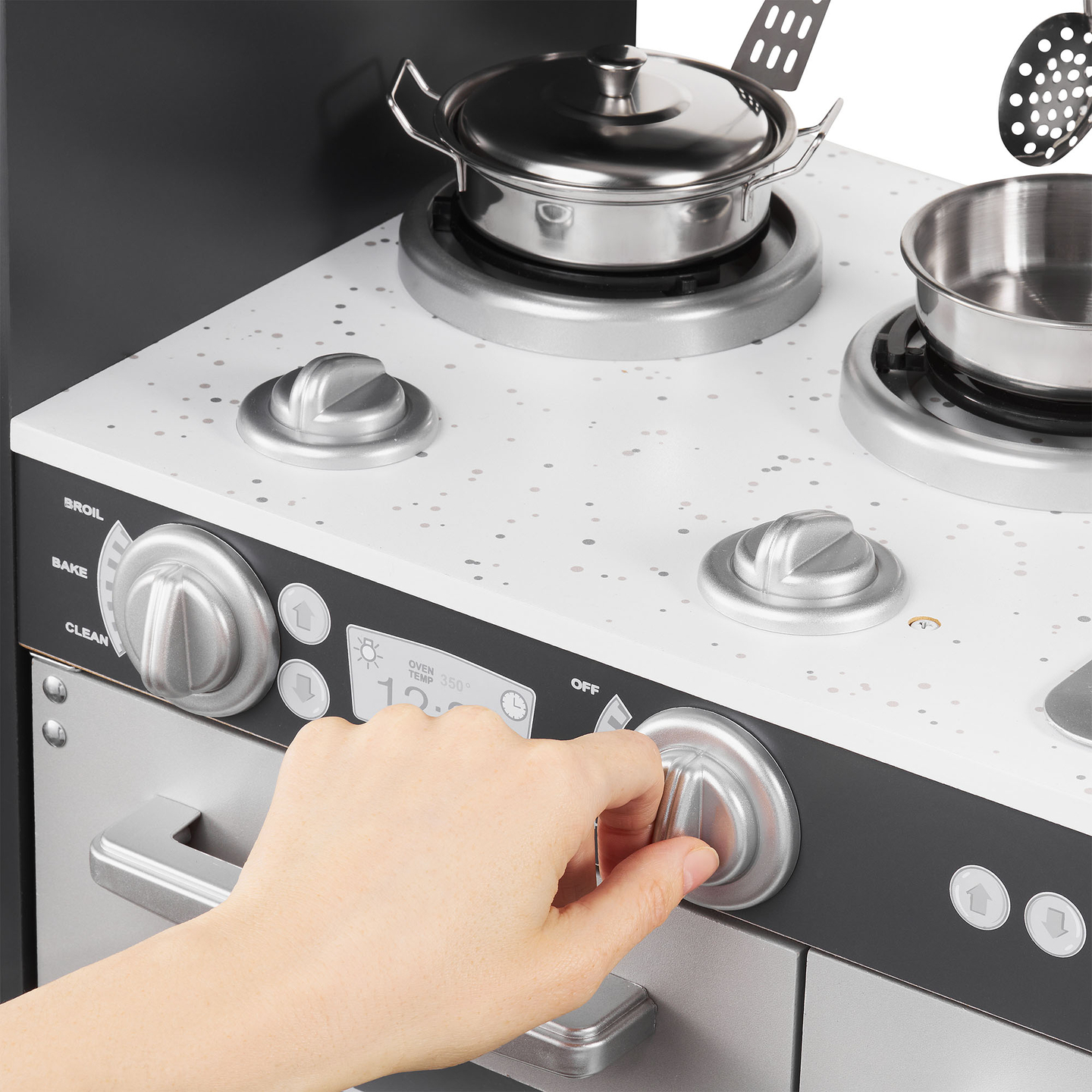 XXL medinė virtuvė su LED apšvietimu, prijuoste ir priedais