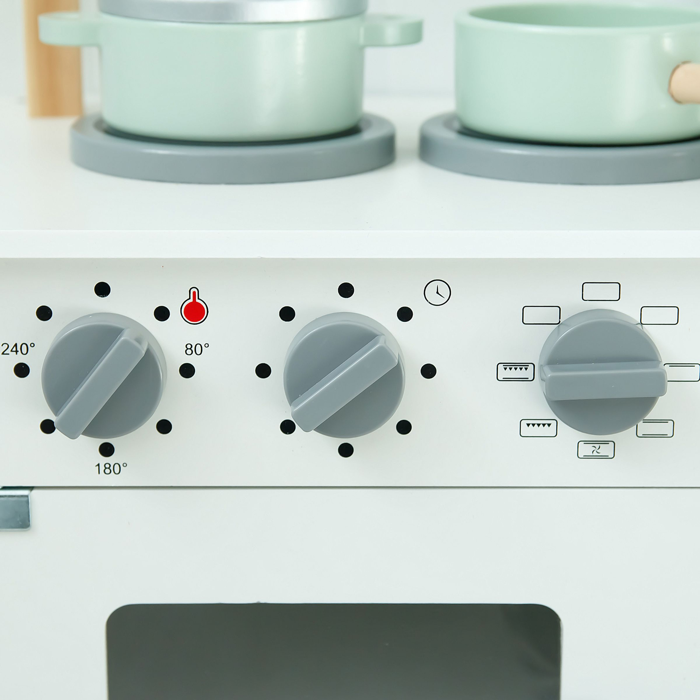 Medinė vaikų virtuvėlė su mikrobangų krosnele