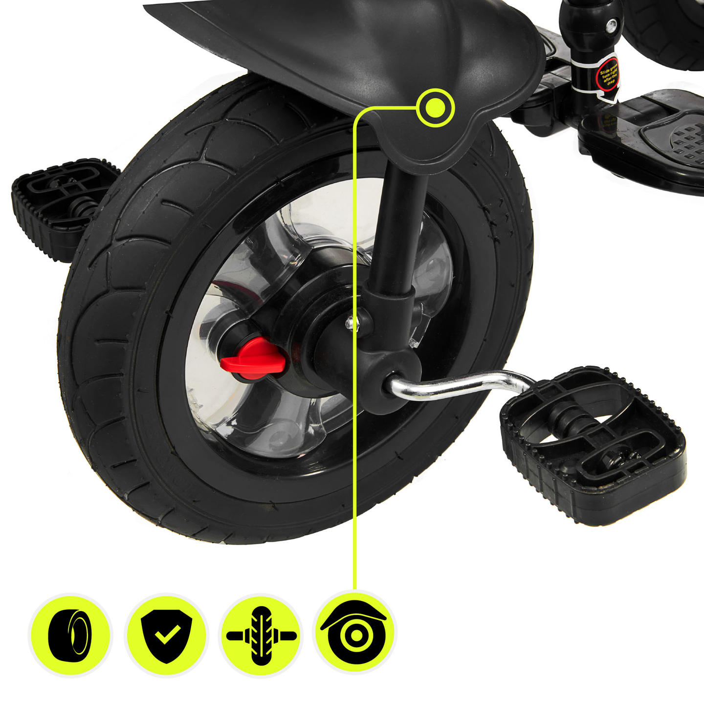 Triratukas 1-4 metų vaikams - TOBI FREY - rožinės spalvos - su pasukamais ratais + stūmiklis