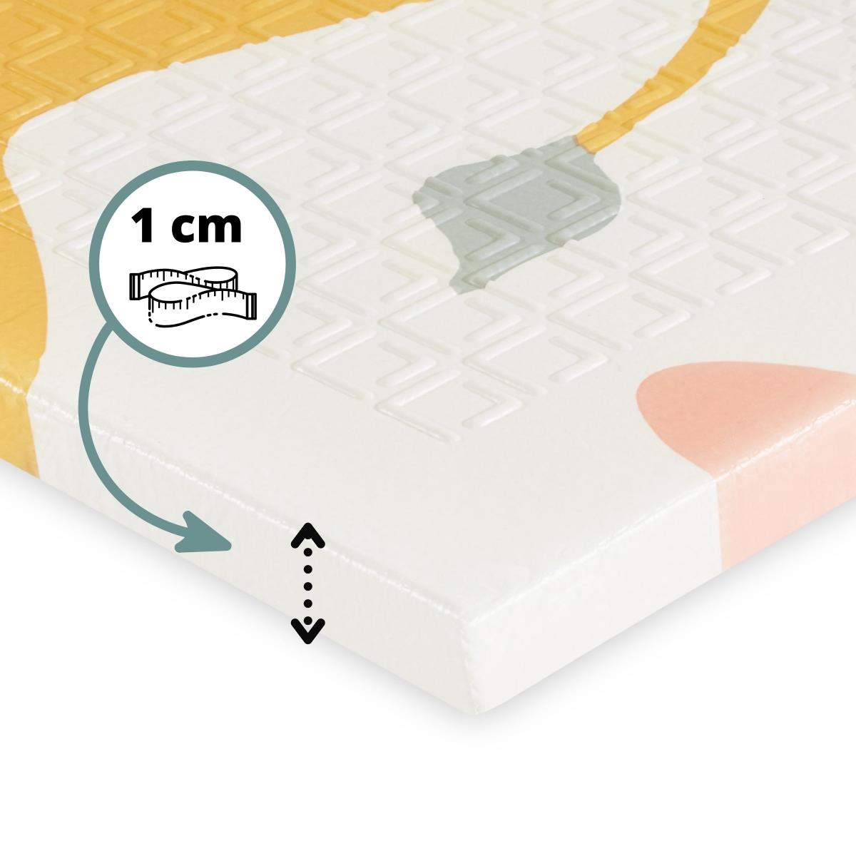 Dvipusis sulankstomas putplasčio kilimėlis 180 x 120 x 1 cm - Egzotiški drambliai / švelniai pilka