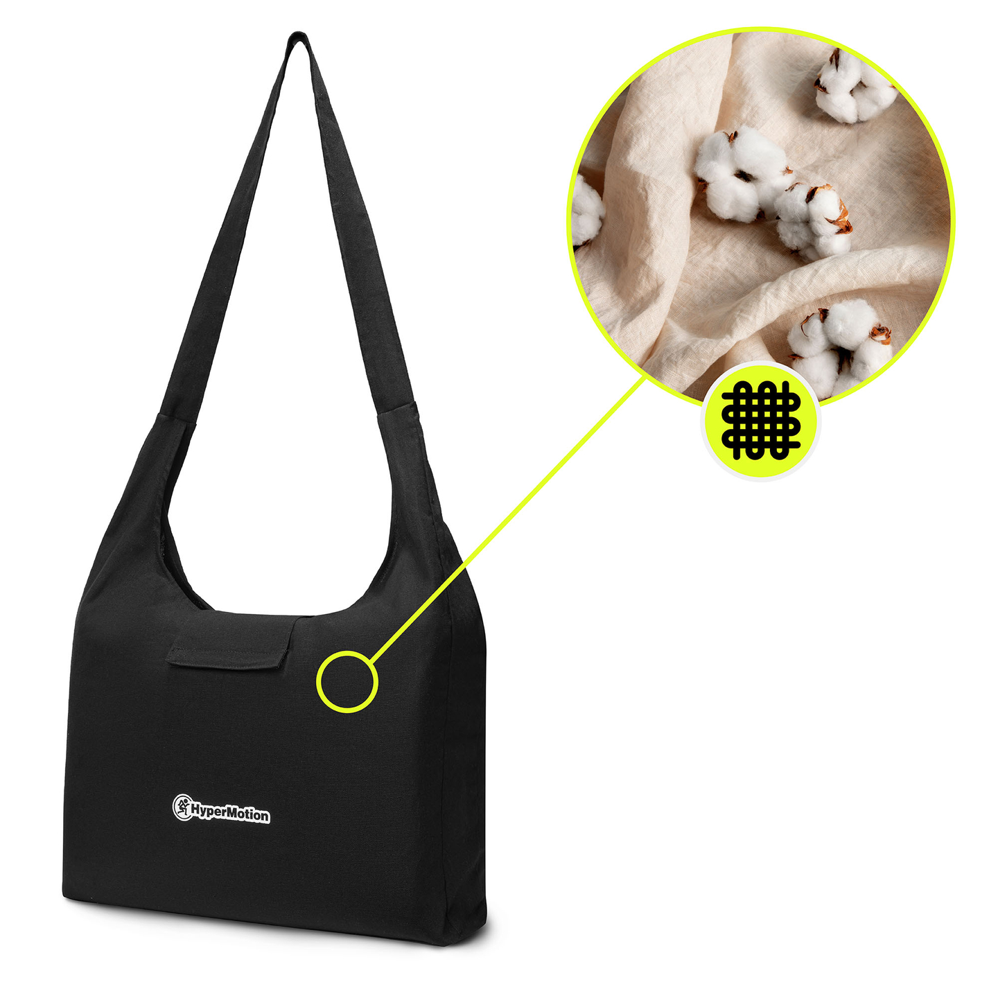 EKO lininis akupresūros kilimėlis su kokoso pluoštu ir grikių pagalvėle – 68 cm „HyperMotion“ juodos ir baltos spalvos