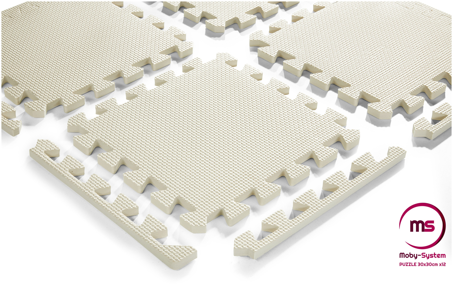 Putų dėlionė 12vnt. - mokomasis putų kilimėlis 120 x 90 x 1.2cm su apvadu - pilka