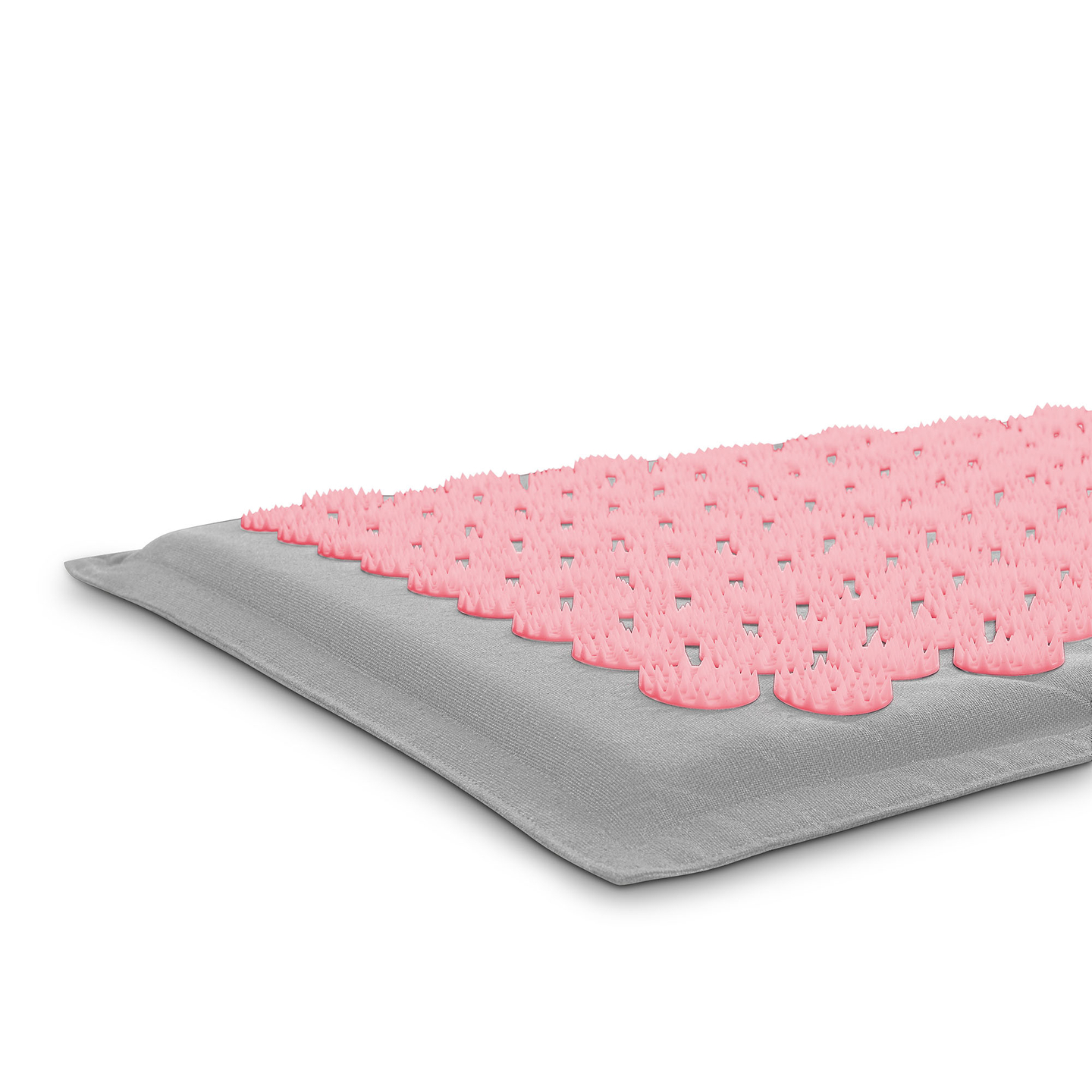 EKO lininis akupresūros kilimėlis su kokosų pluoštu ir grikių pagalvėle – 68 cm, pilkas ir rožinis, „HyperMotion“