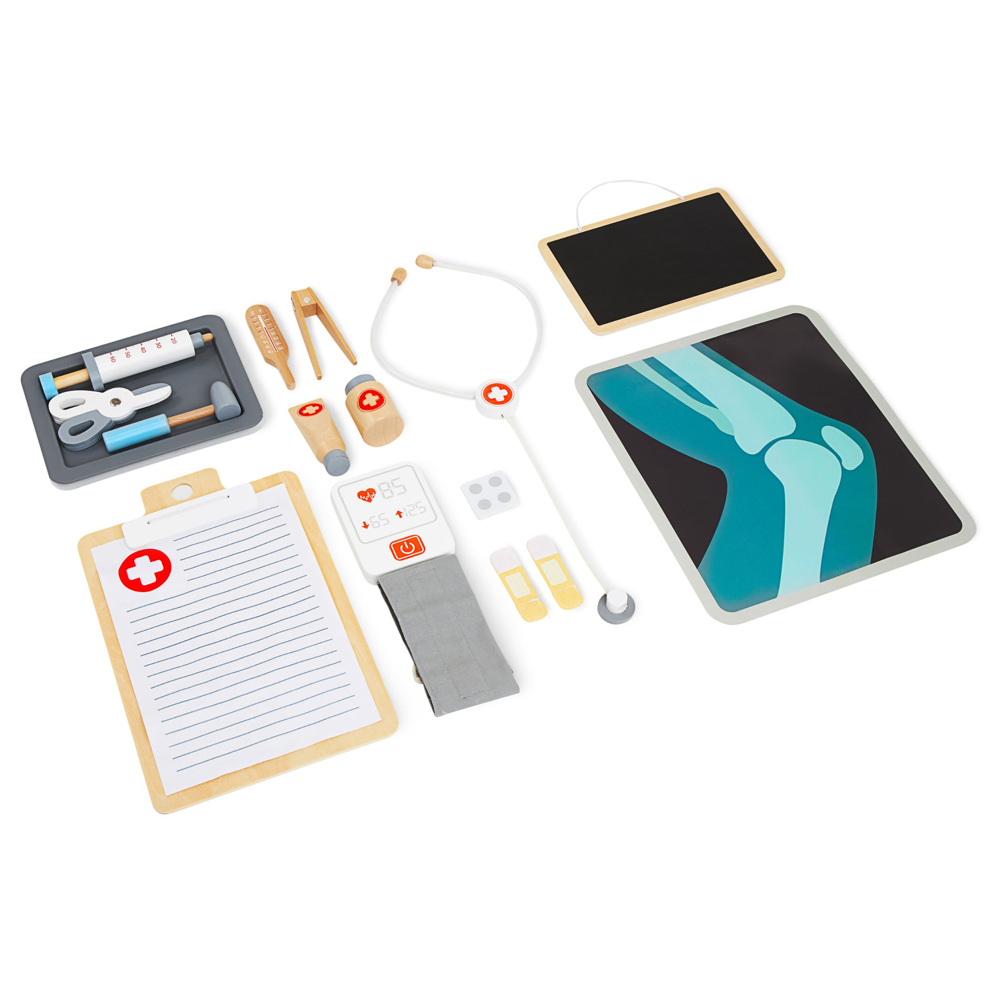 Medinė gydytojo kabineto ligoninė XXL - gydytojo rinkinys su priedais