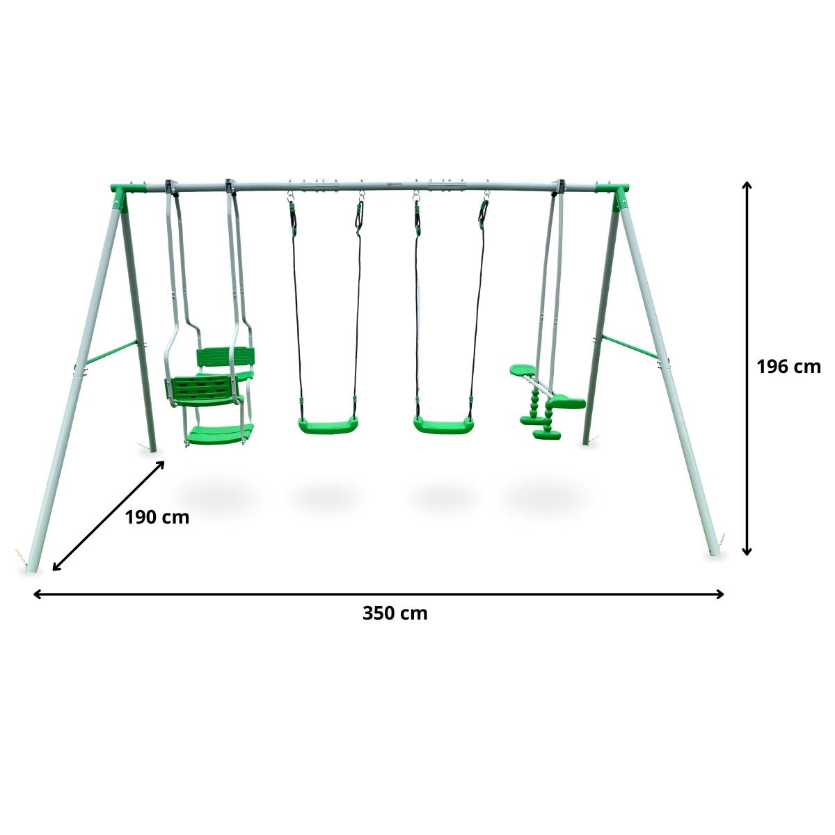 6 asmenų sūpynių komplektas vaikams - sodo žaidimų aikštelė