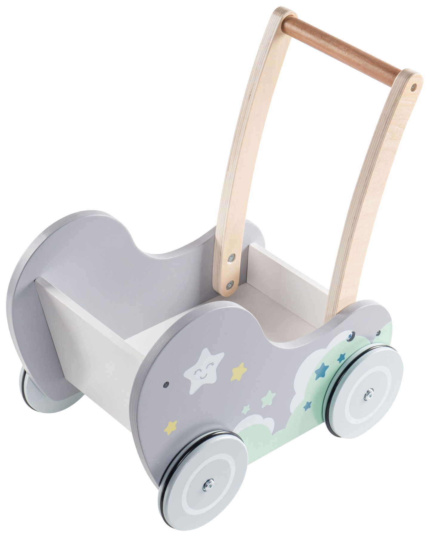 Medinis vežimėlis vaikštynė