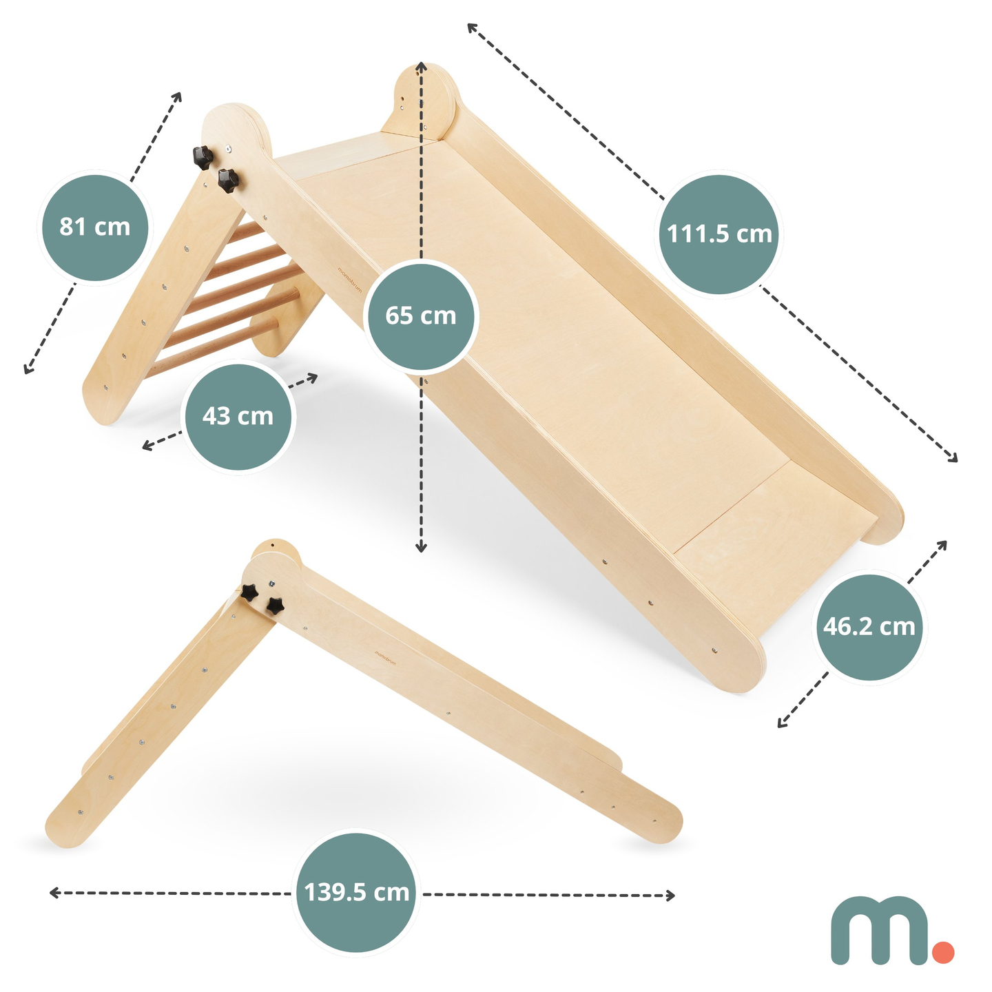 Medinis kalnelis su kopėčiomis vaikams