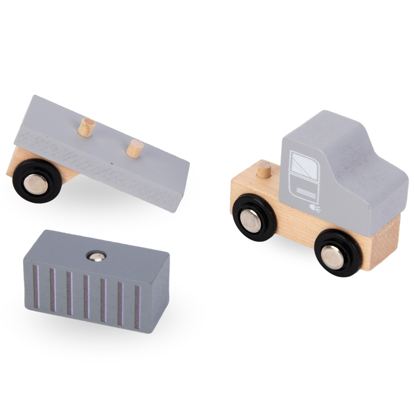 Mobilusis uosto kranas su magnetine gervute ir priedais - medinis rinkinys