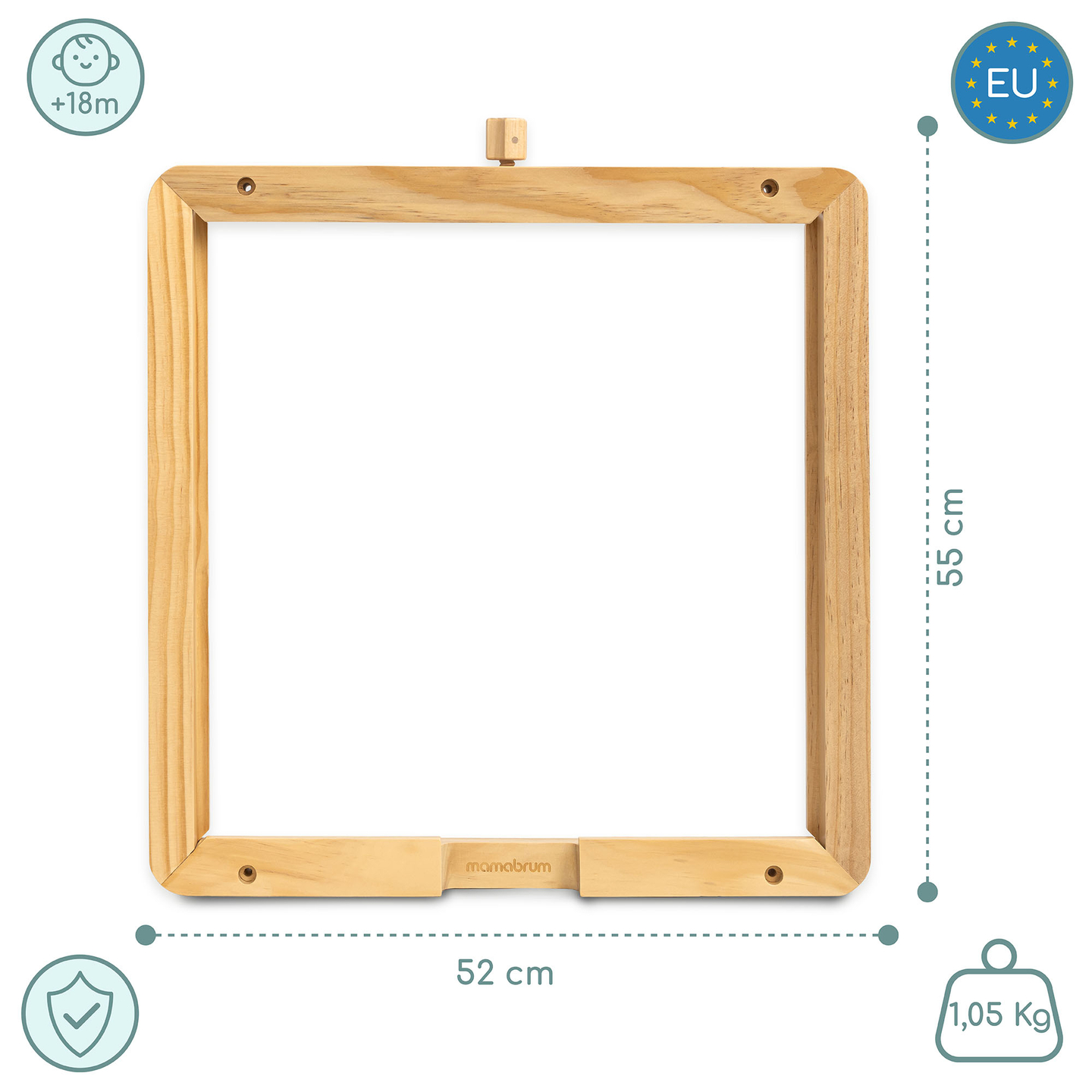 Medinis sieninis rėmas – skirtas „Mamabrum“ edukacinių lentų tvirtinimui