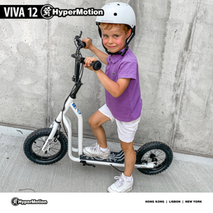 "HyperMotion VIVA 12" paspirtukas (30 cm ratai su pompa) - Baltas