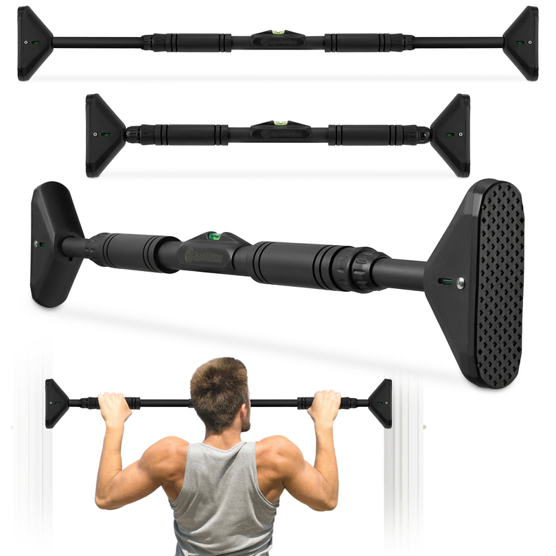 „HyperMotion“ reguliuojamo aukščio prisitraukimų skersinis 70–100 cm, 200 kg, juodas