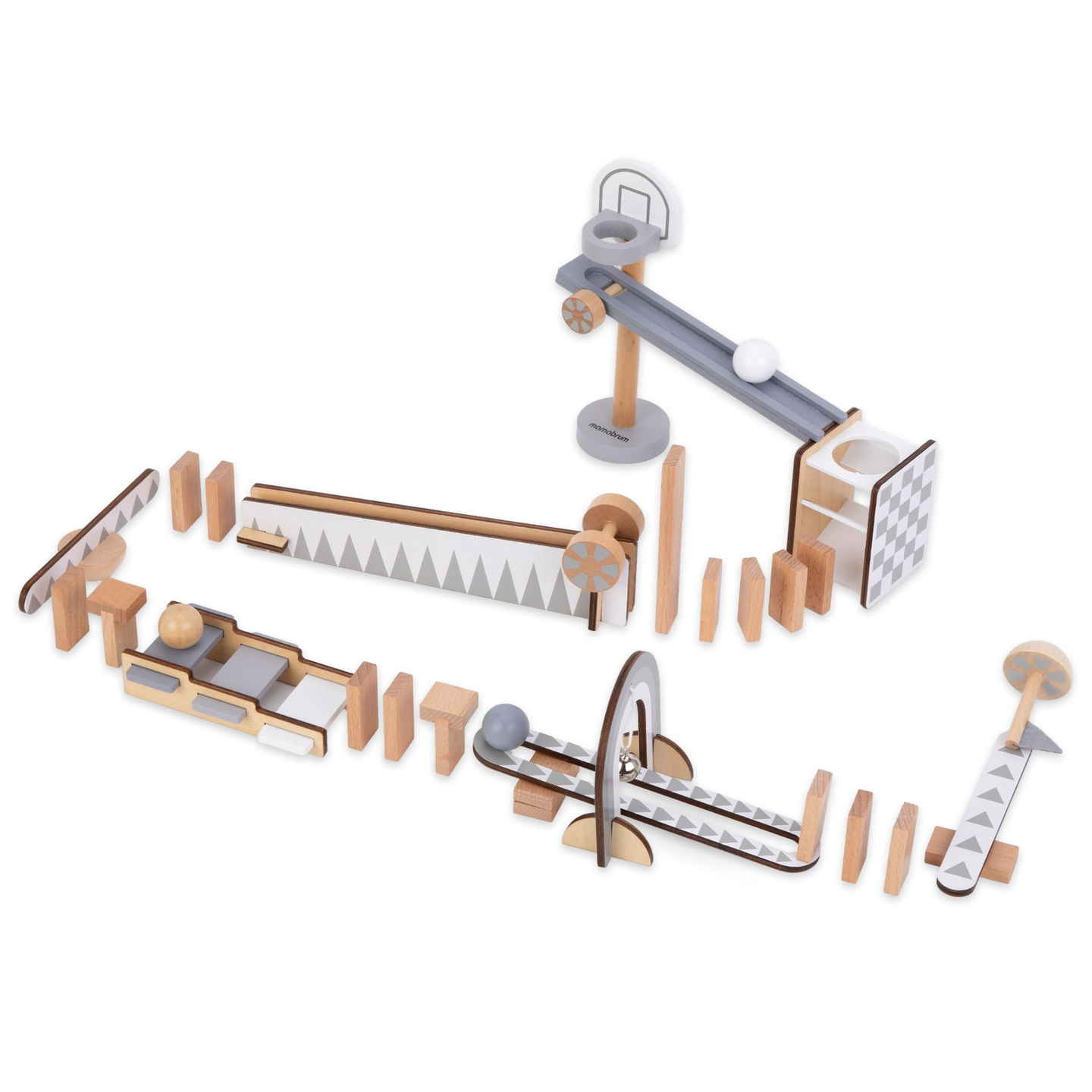 Medinės domino kaladėlės - kliūčių ruožas - 48 elementai