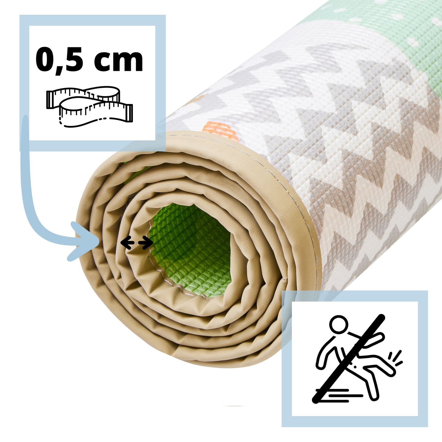 Dvipusis putplasčio kilimėlis - miškas ant kalvos / saulėtas miestas