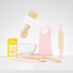 Medinė tešlos maišyklė su priedais, skirta vaikams