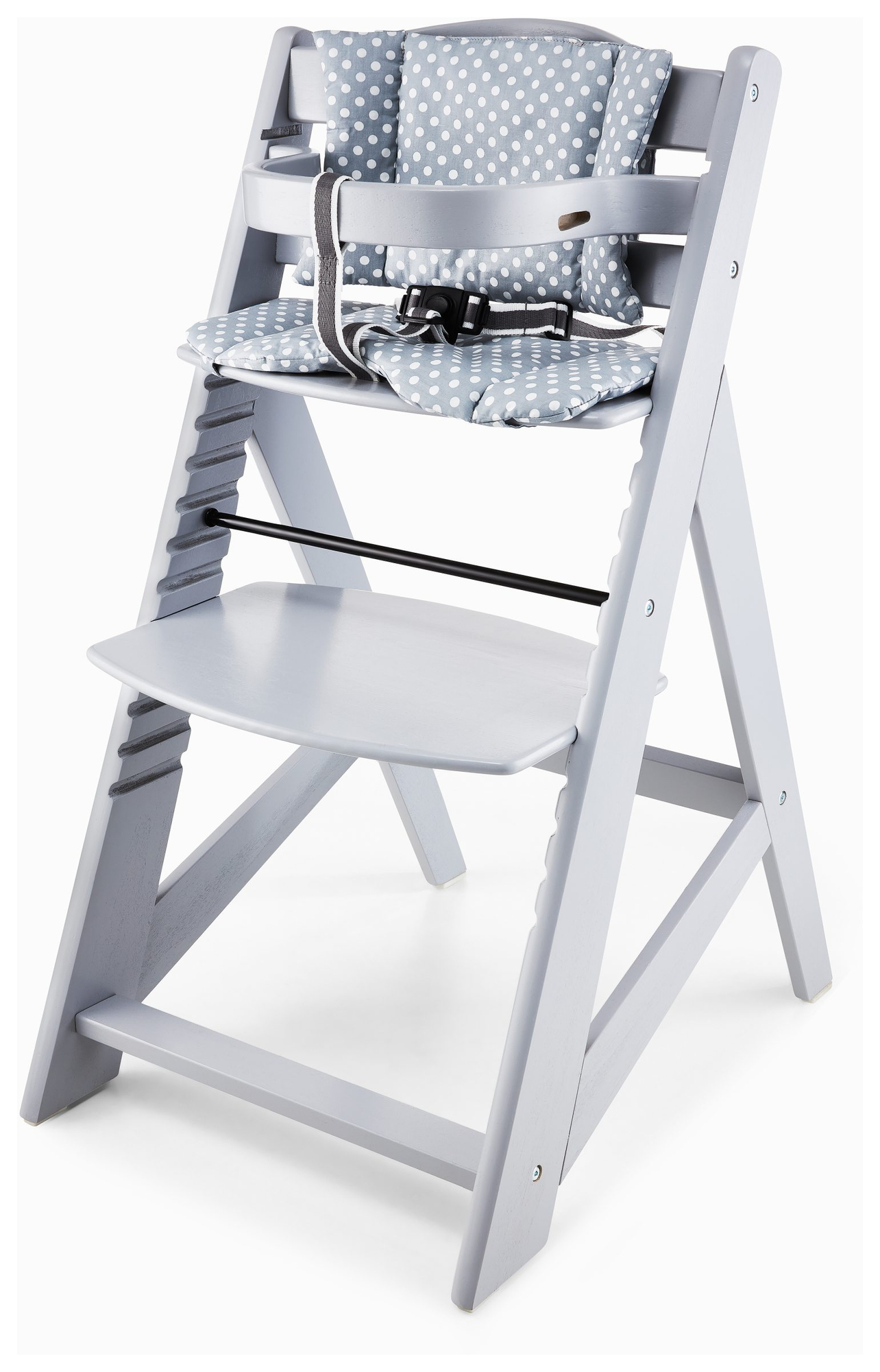 Medinė maitinimo kėdutė "Moby-System WOODY" - pilkos spalvos