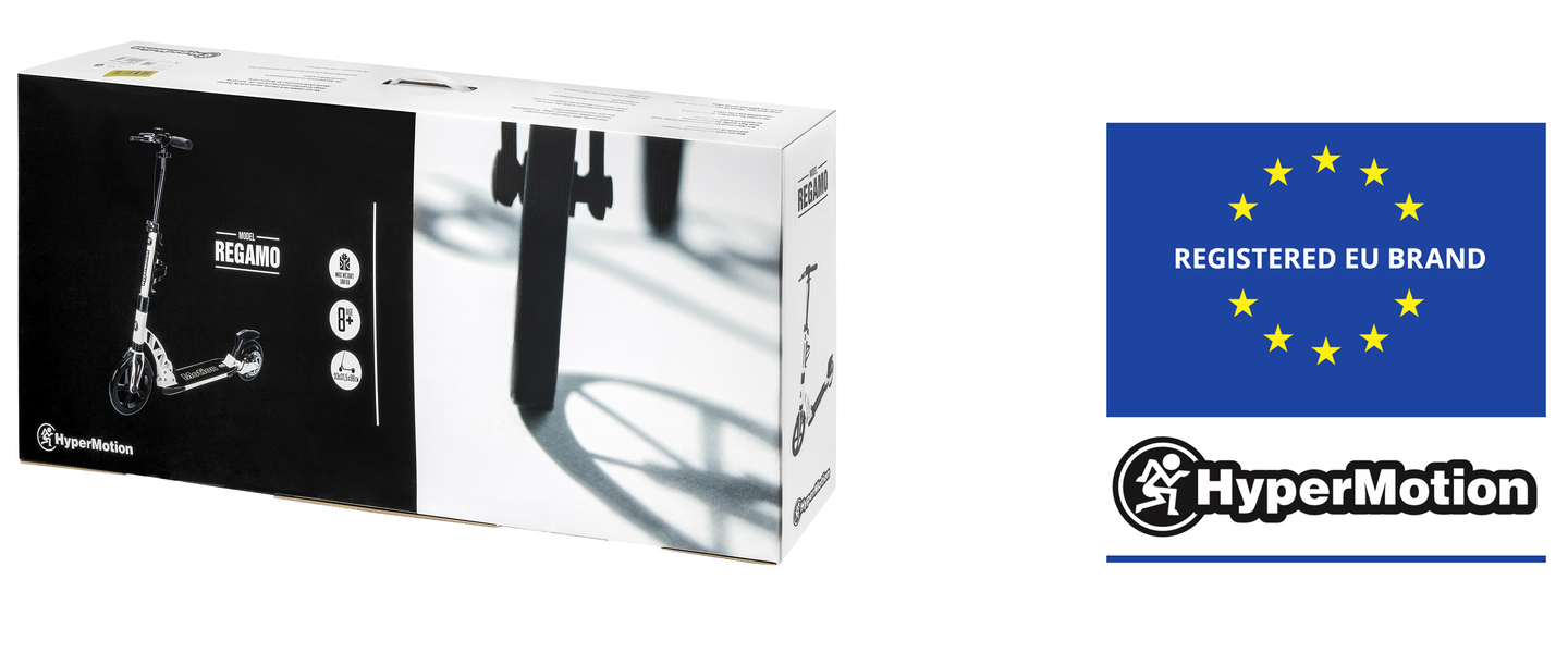 "HyperMotion REGAMO" suaugusiųjų paspirtukas - juodas
