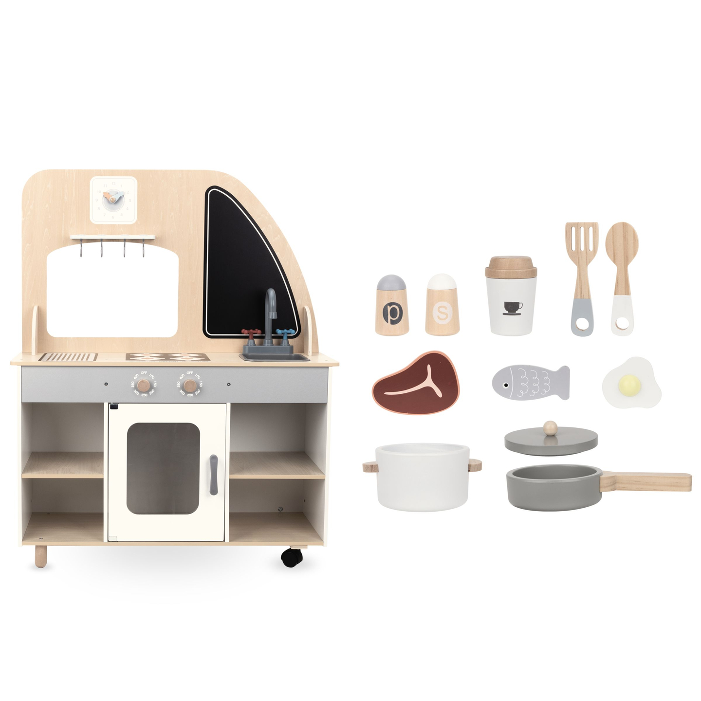 Medinis maisto sunkvežimis ant ratų - virtuvė su priedais