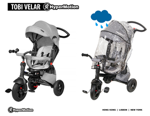 "Tobi Velar" triratis + lietaus plėvelė - pilka