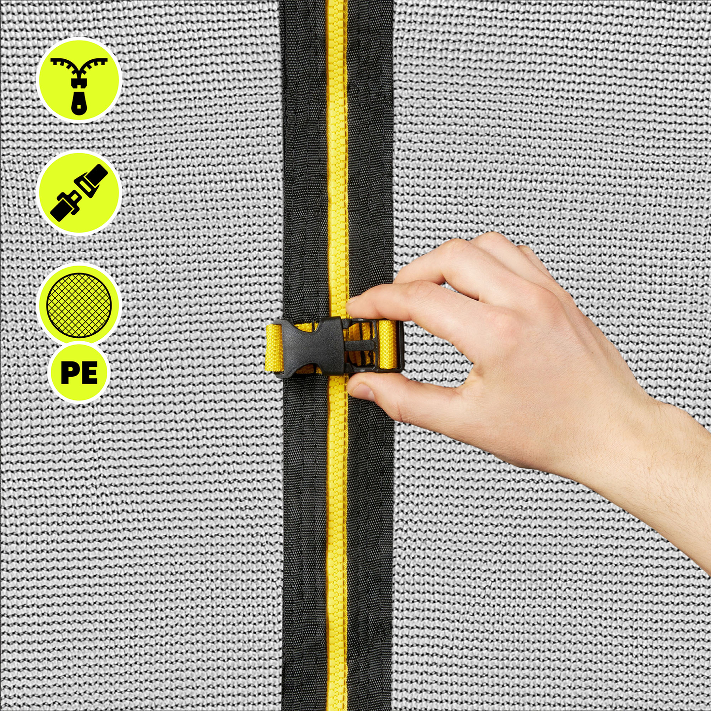 XXL sodo batutas vaikams HyperMotion - 366 cm 12FT - su kopėčiomis ir vidiniu tinkleliu - namams ir sodui - max 150 kg