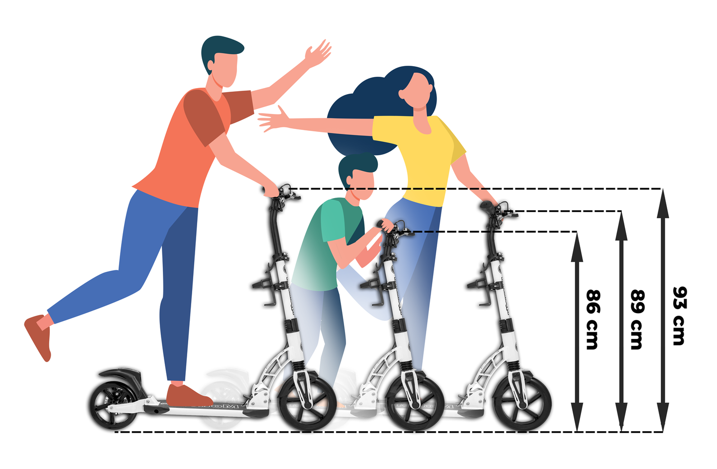 "HyperMotion RIVA" miesto paspirtukas su 50 cm ir 40 cm pripučiamais ratais