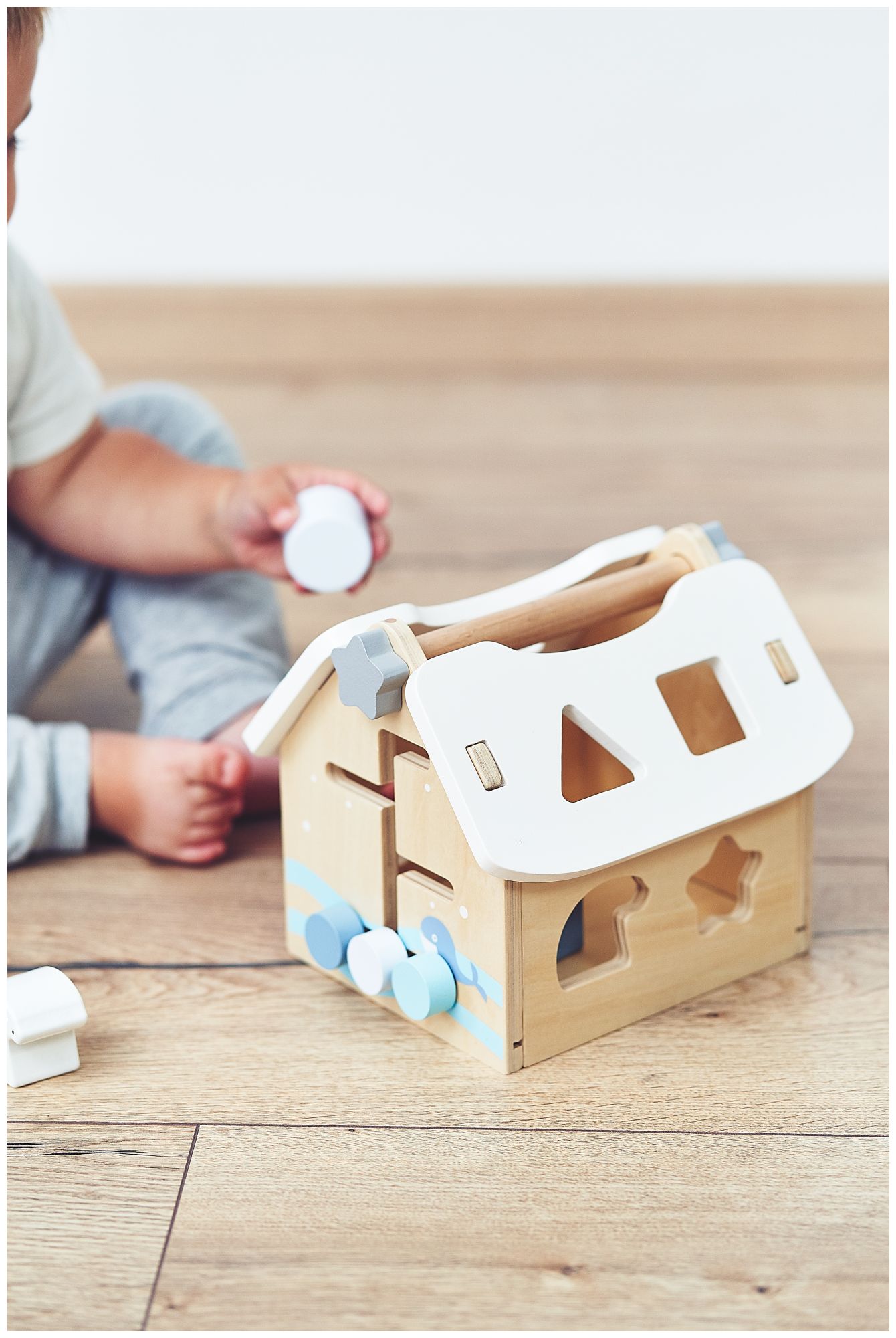 Sorteris - mokomasis medinis namelis su kaladėlėmis