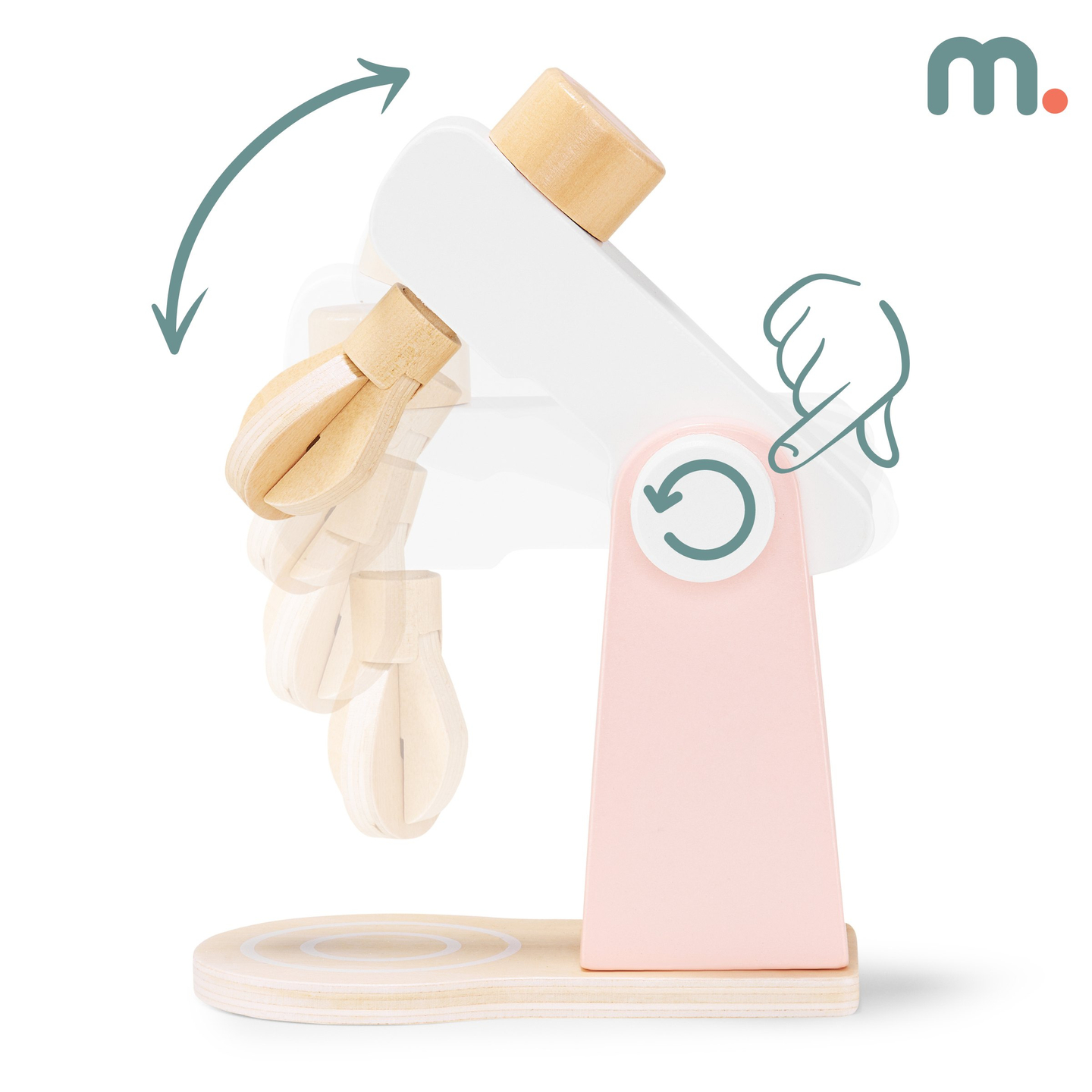 Medinė tešlos maišyklė su priedais, skirta vaikams