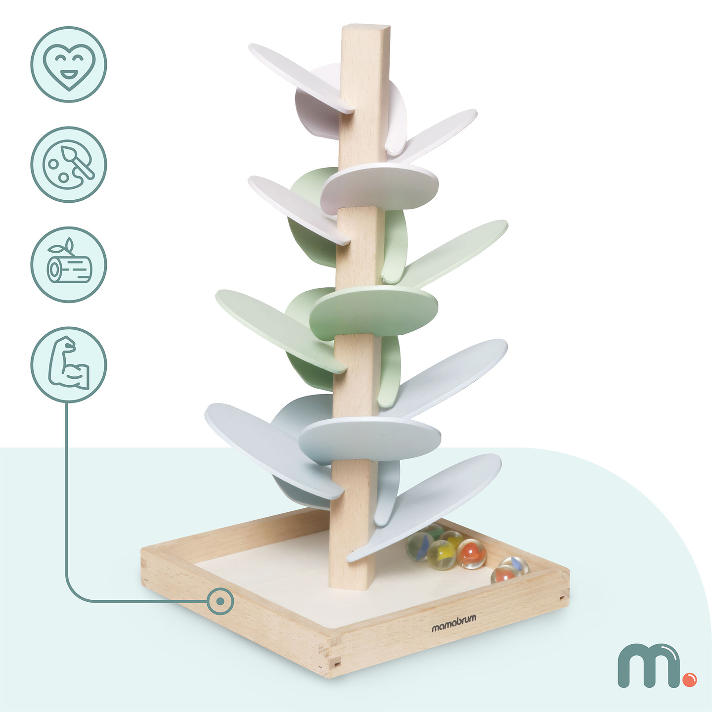 Medinis kulodromas - garso medis su kamuoliais