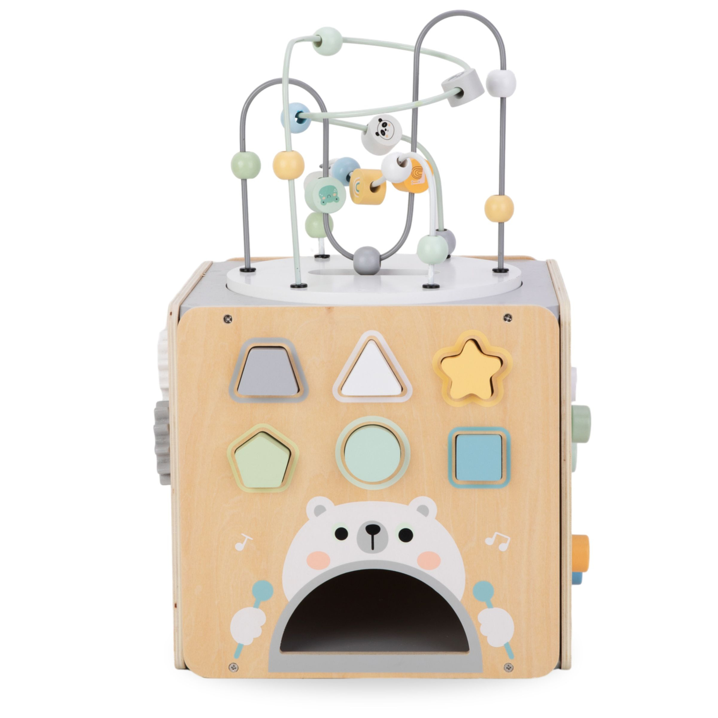 Didelis medinis veiklos kubas su kilpa - Montessori