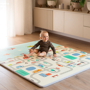 Dvipusis putplasčio kilimėlis XXL - ritinėlis 2 CM (kelias ir zigzagai)