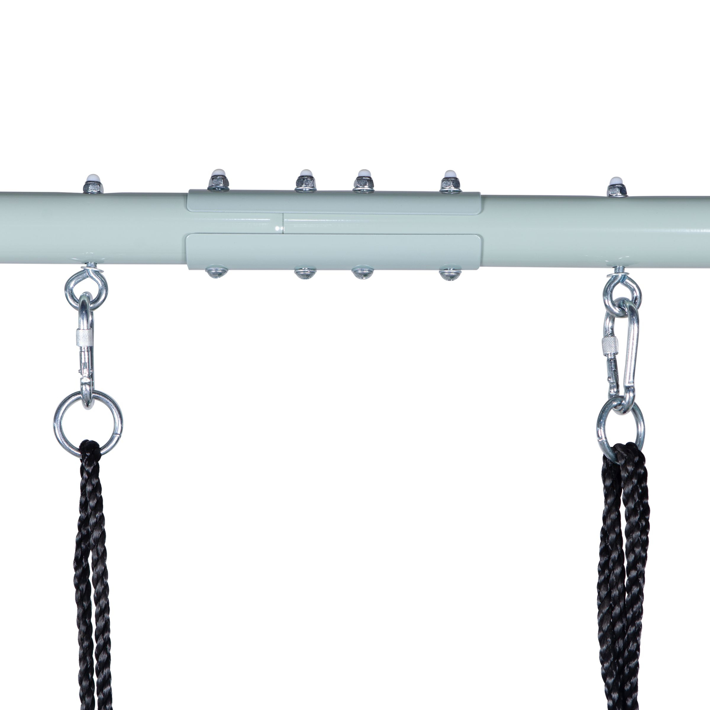 Dvigubos sodo sūpynės su karkasu ir virvėmis - sėdyne ir gandralizdžiu