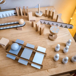 Medinės domino kaladėlės - kliūčių ruožas - 48 elementai